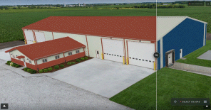 Chief Buildings Color Visualizer animation showing building color combinations
